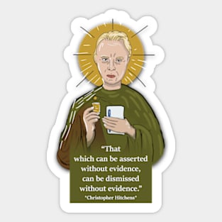 Hitchens about proof and evidence Sticker